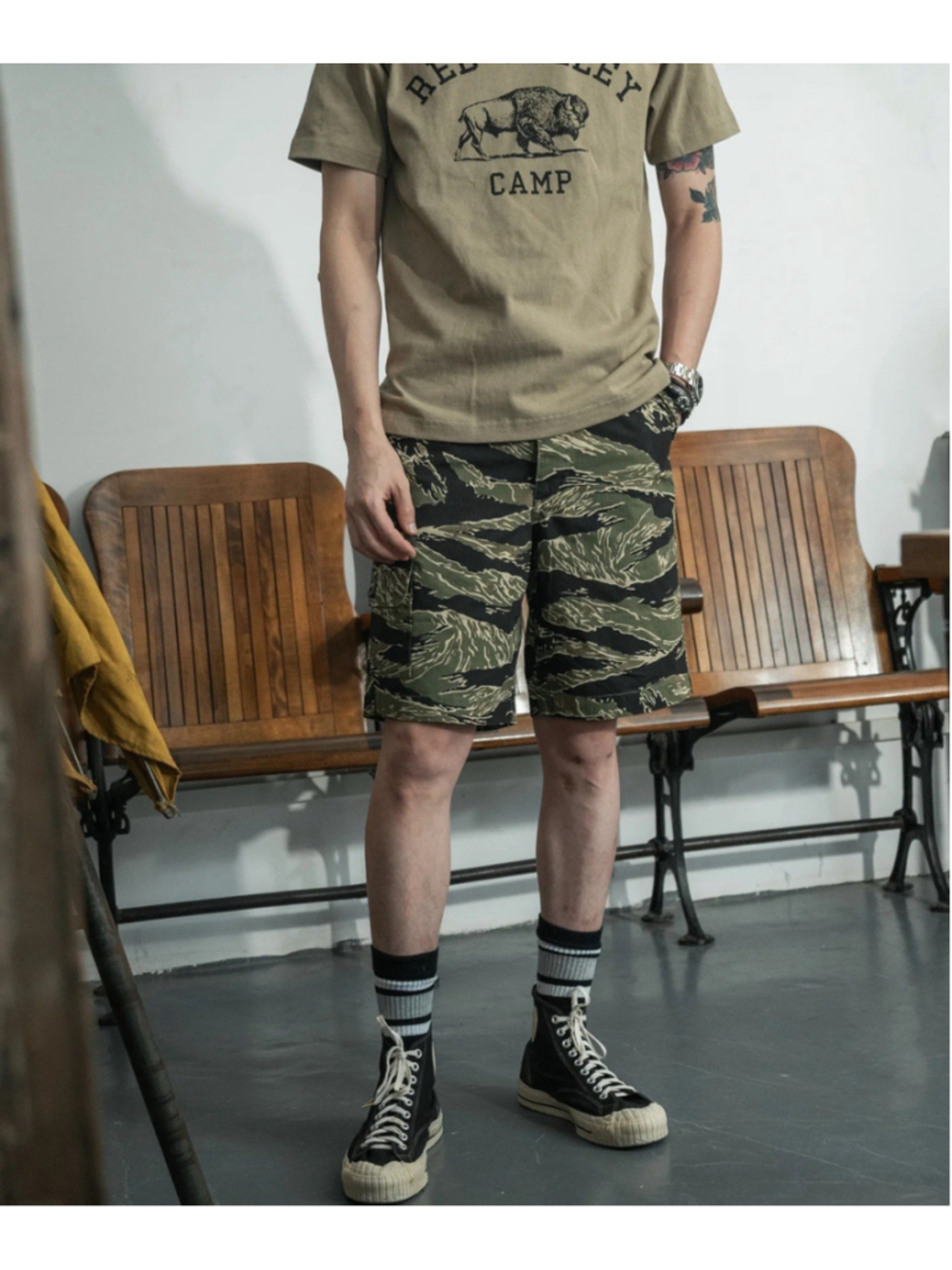 New Vintage 90’s Rothco Tiger Stripe Vietnam War Repro Camo BDU Shorts XL 42 - Picture 3 of 15
